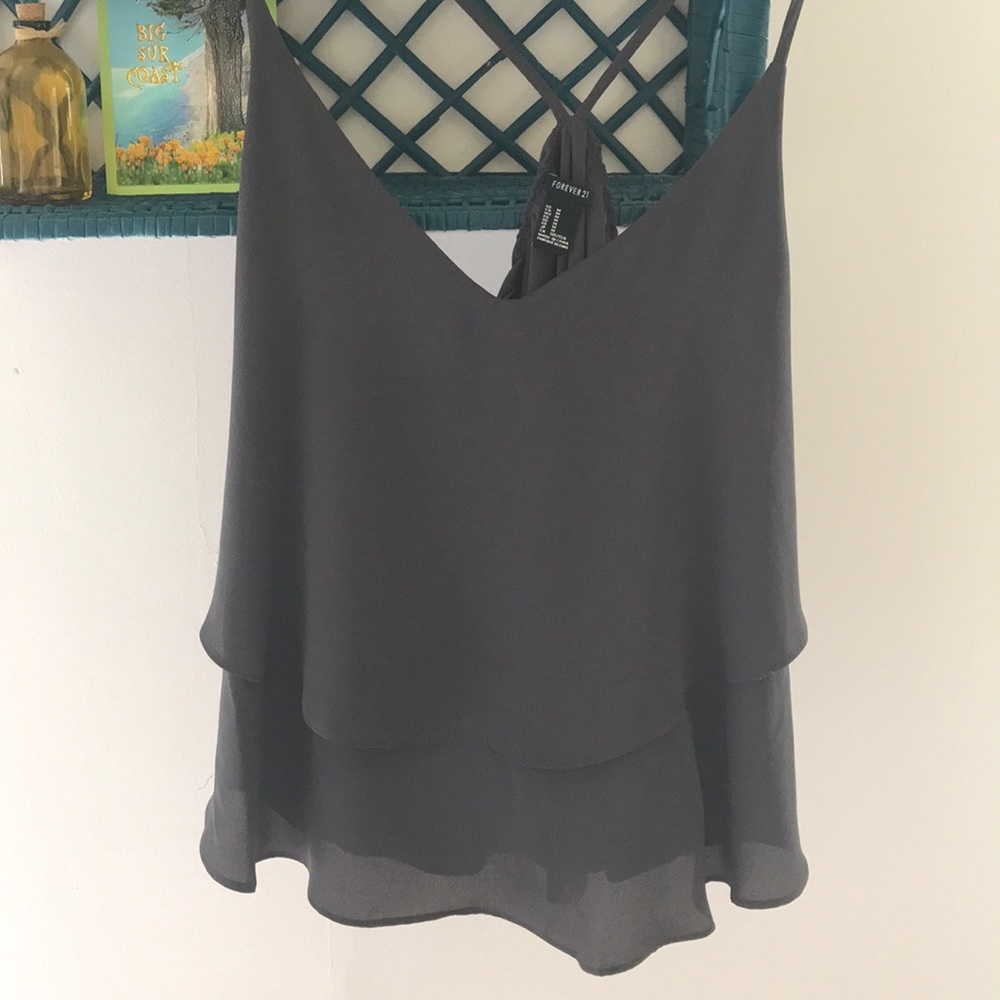 Gray Low Cut Top